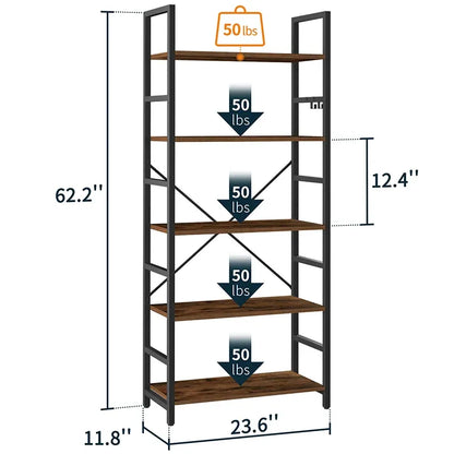 Simple Style Yoobure 5-Tier Tall Bookshelf