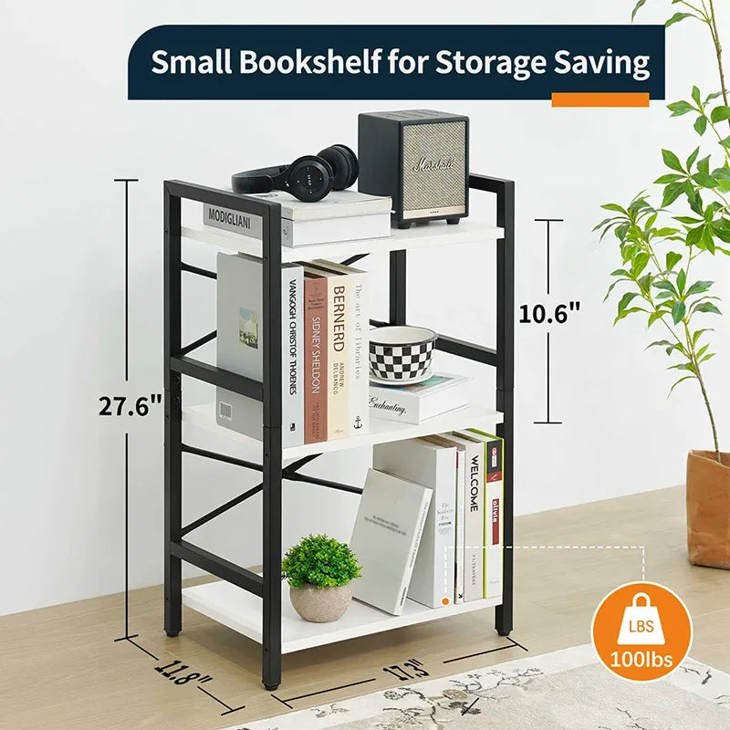 Drawerless Yoobure 3-Tier Small Bookshelf