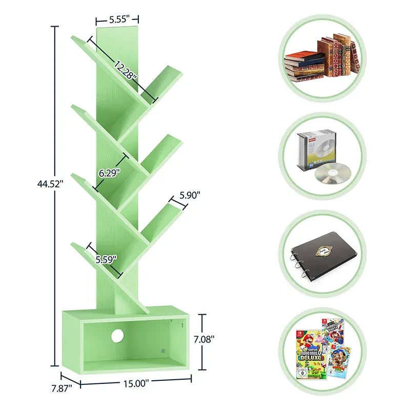 Yoobure Tree Bookshelf with Eight Storage Positions