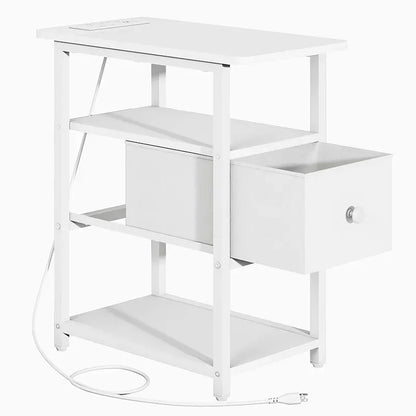 Three-tier Narrow Side Table With Drawer