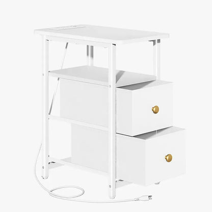 Rechargeable Yoobure 2 Drawer Narrow Side Table with Charging Post