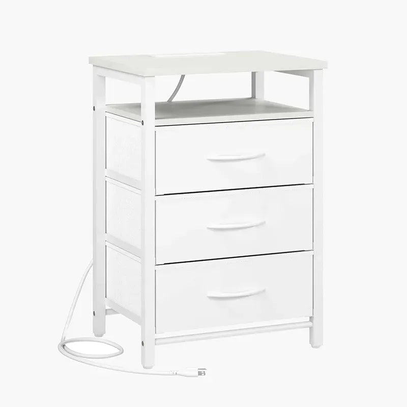 Yoobure 3-drawer nightstand with LED and charging port