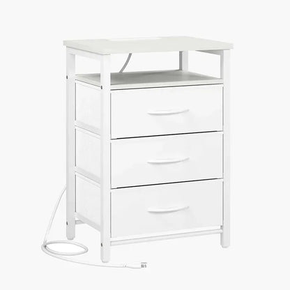 Yoobure 3-drawer nightstand with LED and charging port