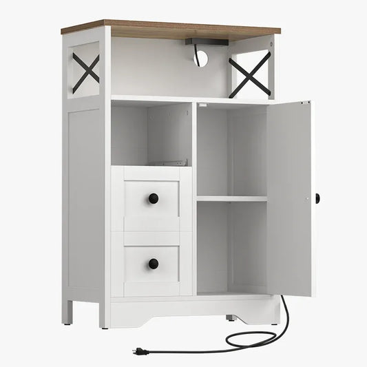 Yoobure Storage Cabinet with Adjustable Shelves and Doors