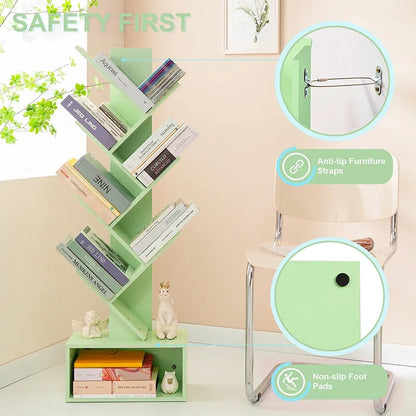 Yoobure Tree Bookshelf with Eight Storage Positions