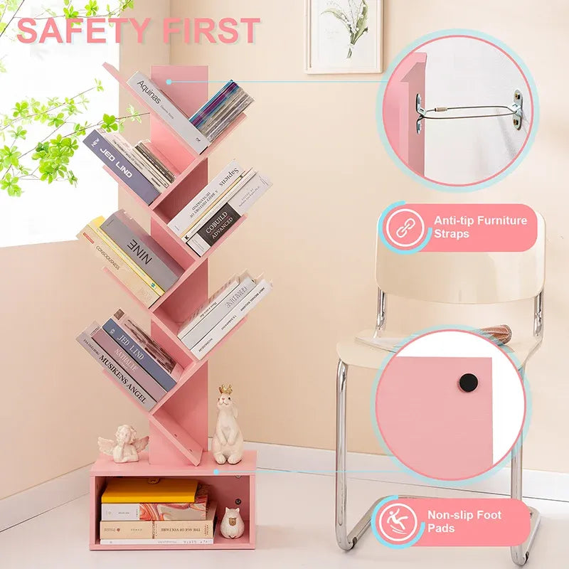 Yoobure Tree Bookshelf with Eight Storage Positions