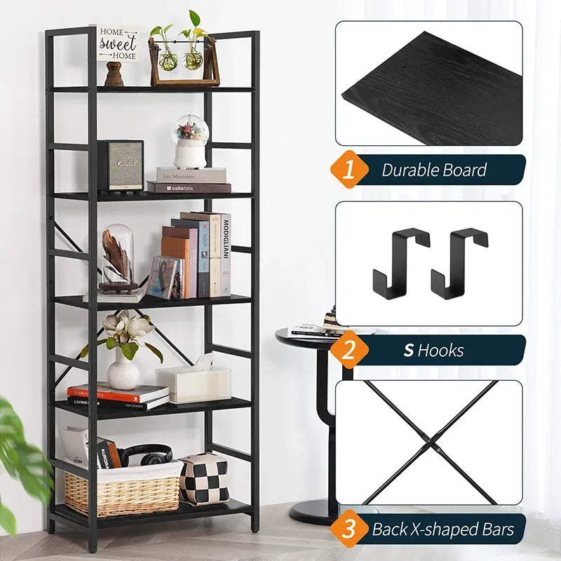 Simple Style Yoobure 5-Tier Tall Bookshelf