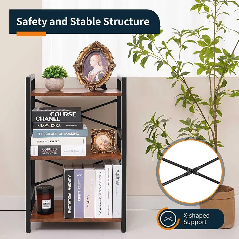 Drawerless Yoobure 3-Tier Small Bookshelf