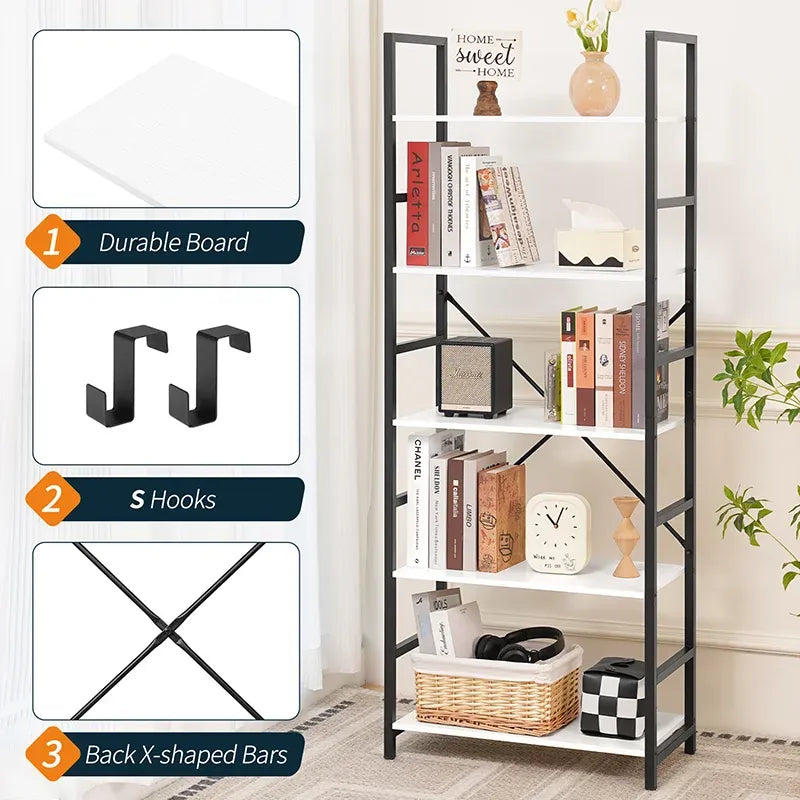 Simple Style Yoobure 5-Tier Tall Bookshelf