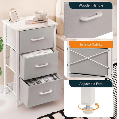 Minimalist Yoobure 3 Drawer Beside Table