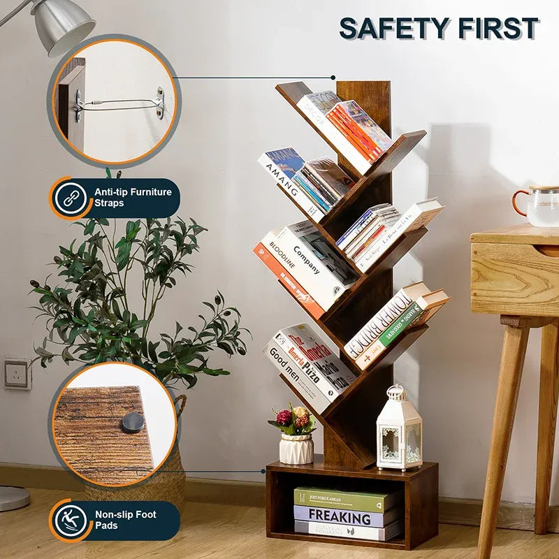 Yoobure Tree Bookshelf with Eight Storage Positions