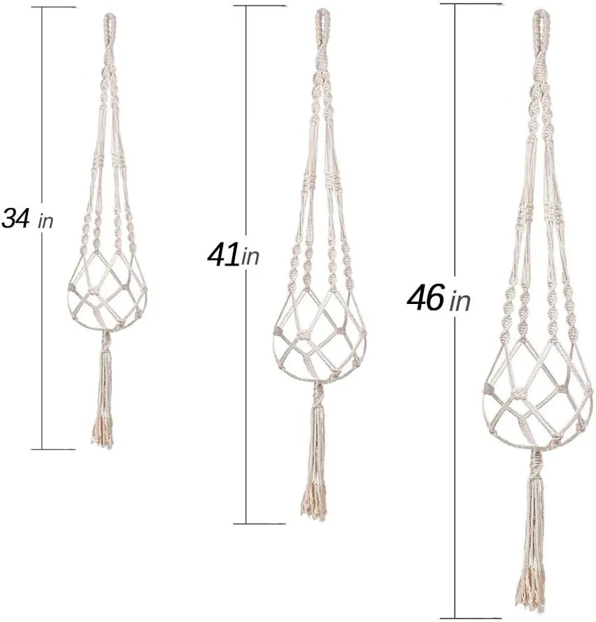 Yoobures 3 Pack Macrame Plant Hanger Indoor Hanging Planter