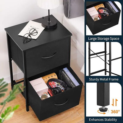 High Capacity Yoobure 2 Drawer Nightstand (2 Piece Set)