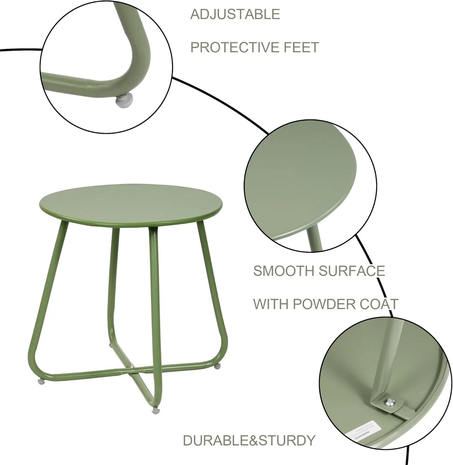 Yoobures E-Coated Steel Side Table