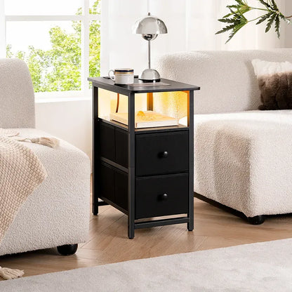 Rechargeable Yoobure 2 Drawer Narrow Side Table with Charging Post