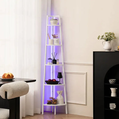 Simple Yoobure 5-Tier Corner Shelf with LED