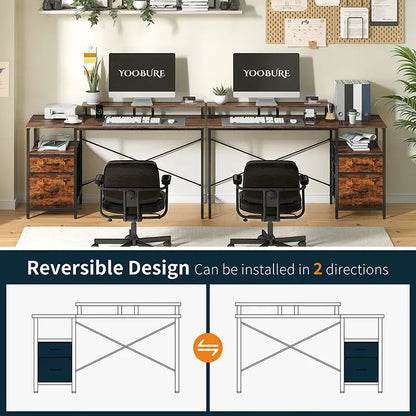 Home Utility Yoobure 55.1-Inch Two Drawer Computer Desk