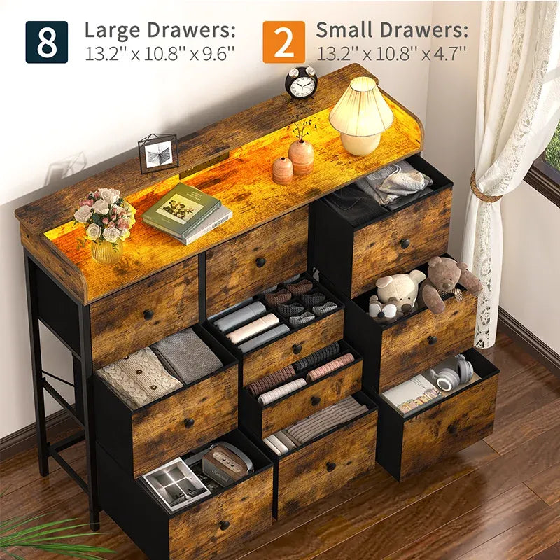 Yoobure Bedroom Dresser with Ten Storage Spaces