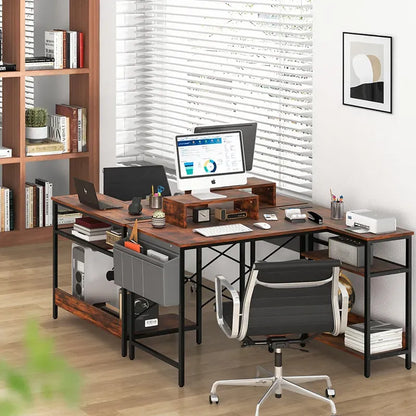 Yoobure 47-inch L-Shaped Desk with Dual Compartments