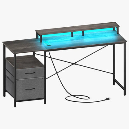 Home Utility Yoobure 55.1-Inch Two Drawer Computer Desk