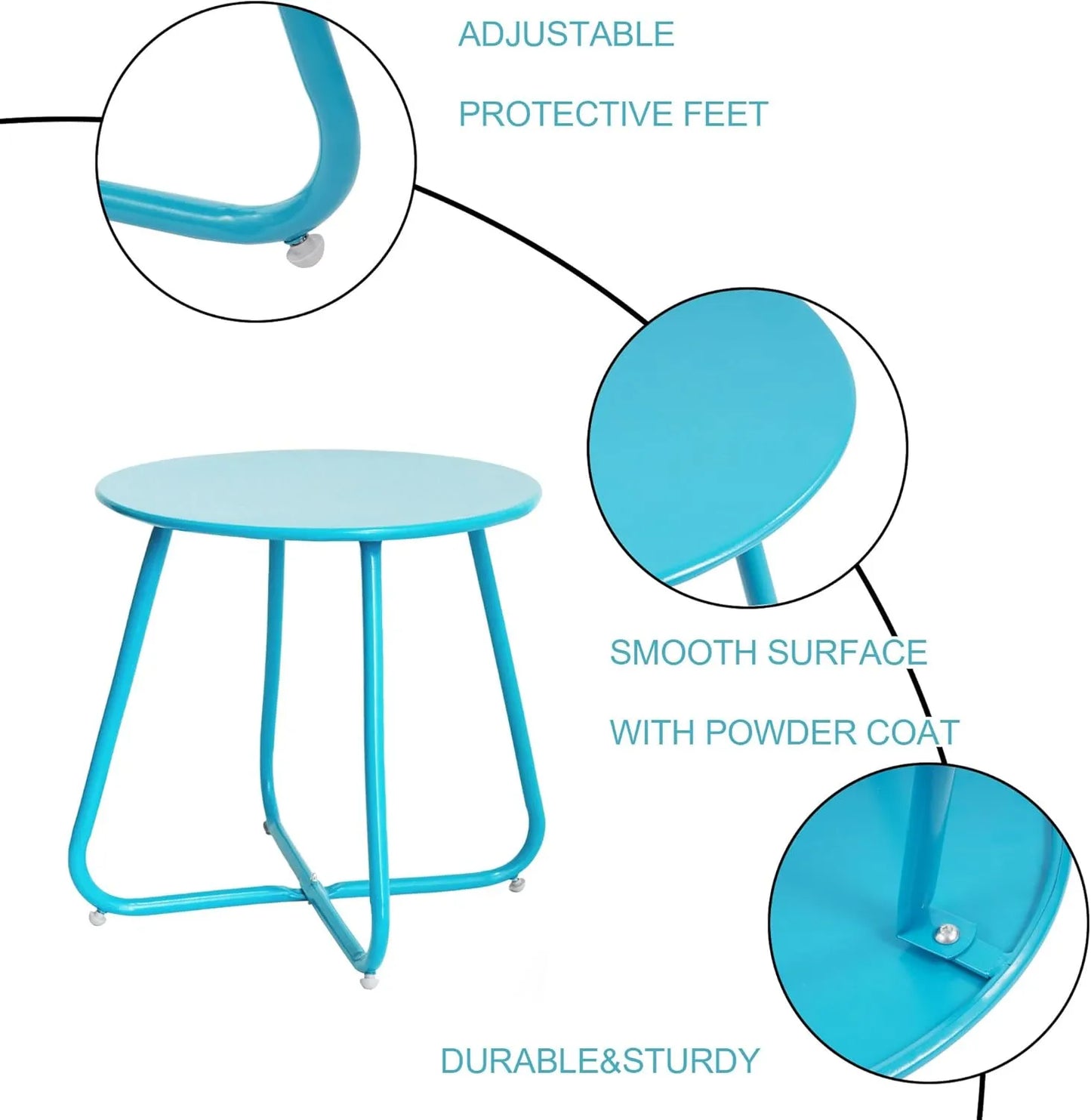 Yoobures E-Coated Steel Side Table