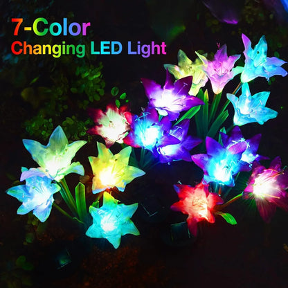 Yoobures Outdoor Solar Lights, Bigger Lily Flowers