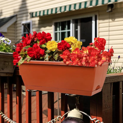 Yoobures 12 17-inch rectangular plastic planter boxes with drainage holes