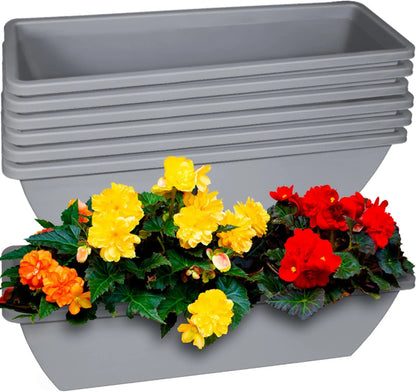 Yoobures 12 17-inch rectangular plastic planter boxes with drainage holes