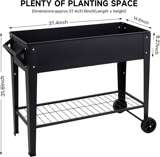 Outdoor planter with Legs and Wheels