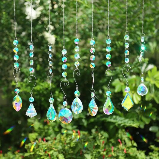 Yoobures Sun Catcher, pcs Sun Catchers with Crystals Prism Agate Slices Bulk 