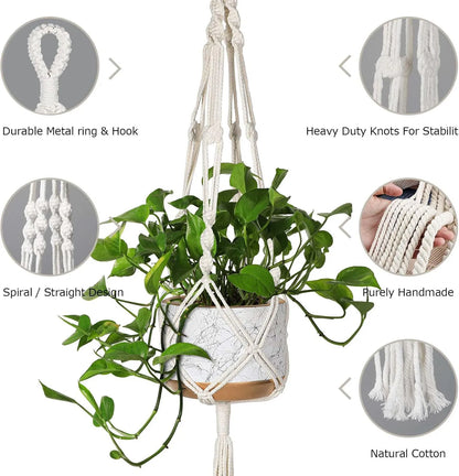 Yoobures 3 Pack Macrame Plant Hanger Indoor Hanging Planter