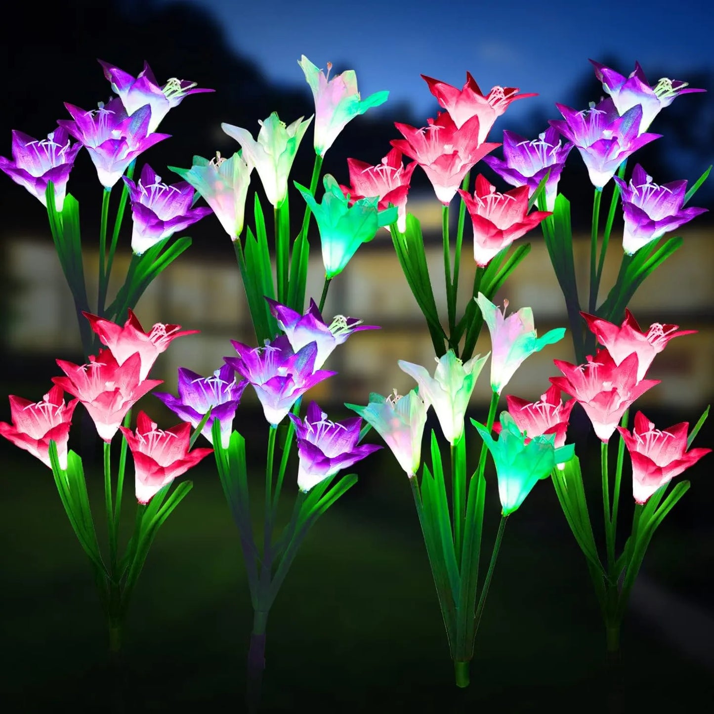 Yoobures Outdoor Solar Lights, Bigger Lily Flowers