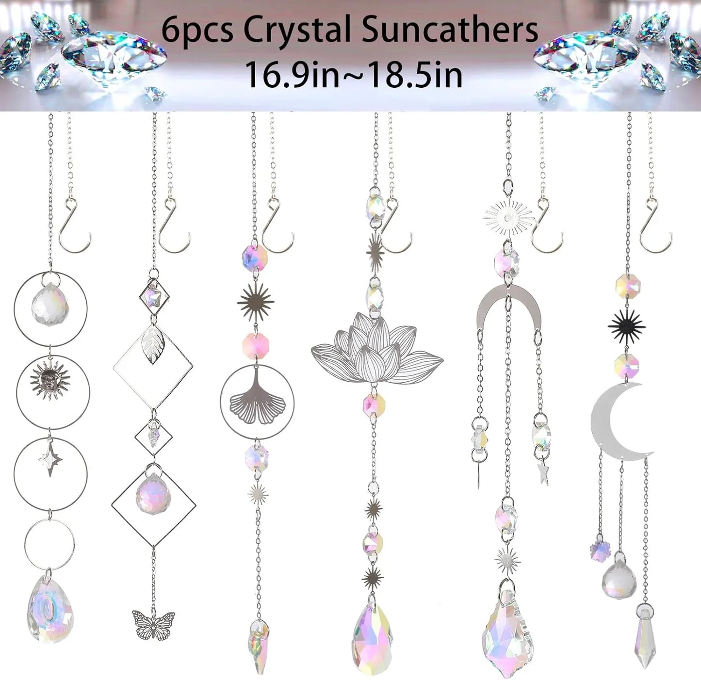 Yoobures Sun Catcher, pcs Sun Catchers with Crystals Prism Agate Slices Bulk