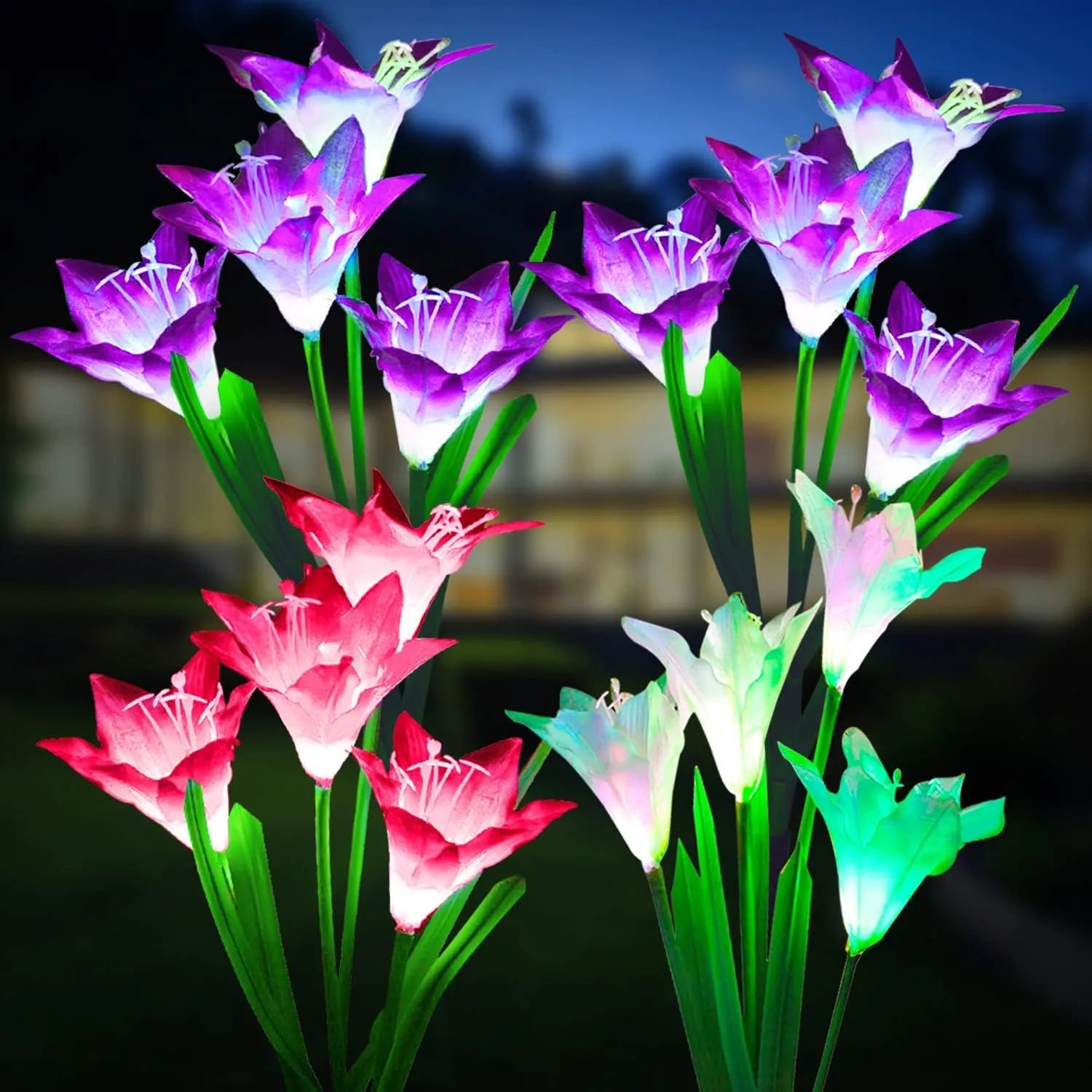 Yoobures Outdoor Solar Lights, Bigger Lily Flowers