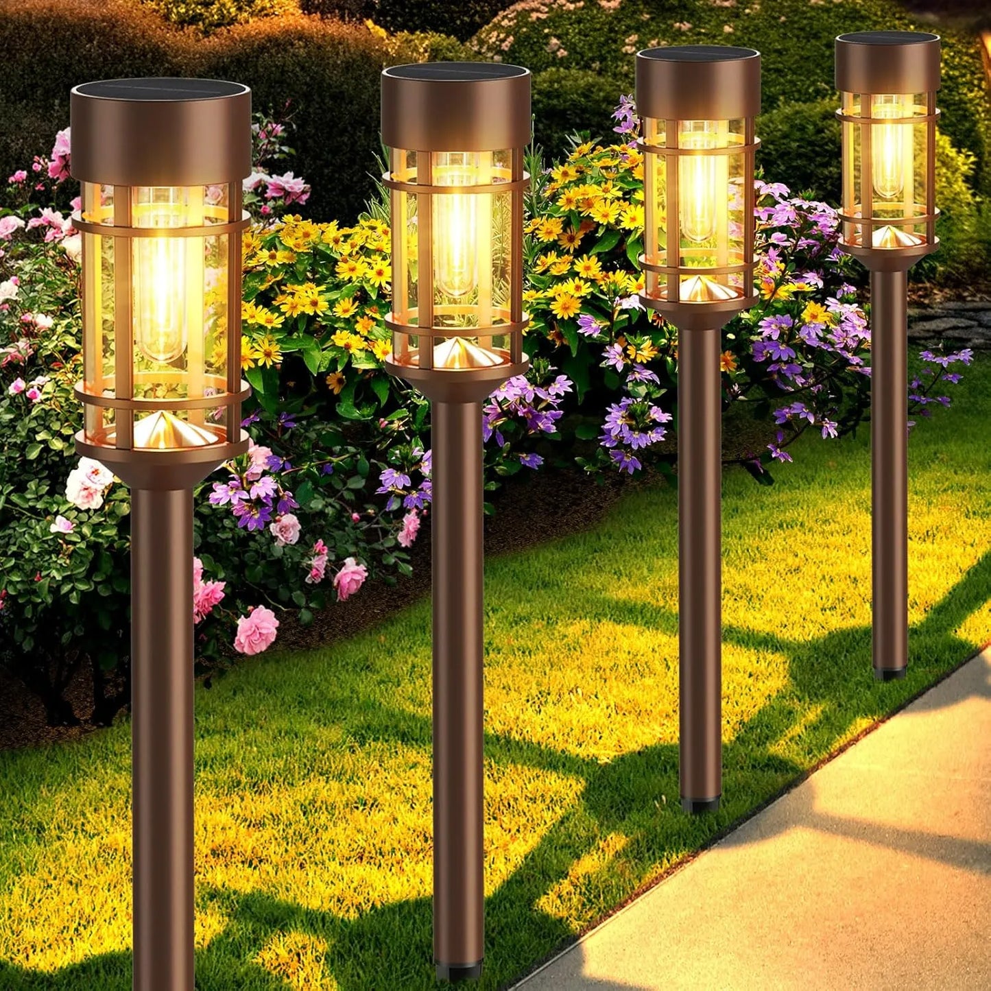 Yoobures 8 Pack Solar Outdoor Lights