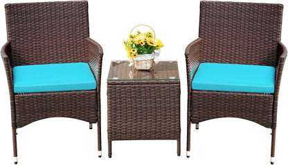 Outdoor PE Rattan Wicker Chairs with Table