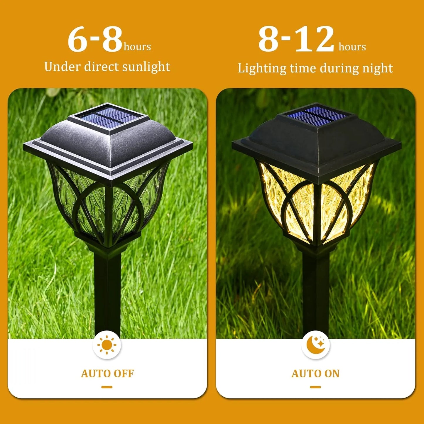 Yoobures Solar Lights Outdoor Waterproof, 6 Pack LED Solar Garden Lights