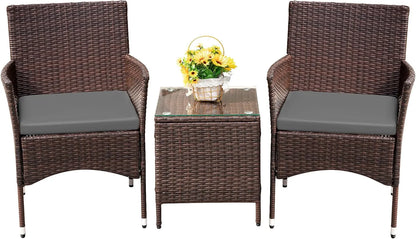 Outdoor PE Rattan Wicker Chairs with Table