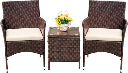 Outdoor PE Rattan Wicker Chairs with Table