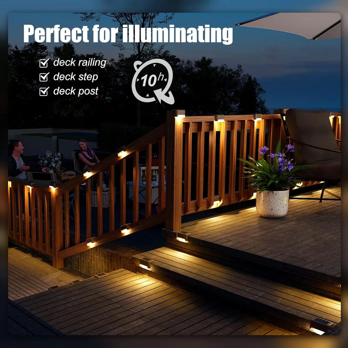 Yoobures Solar Deck Lights Outdoor 16 Pack