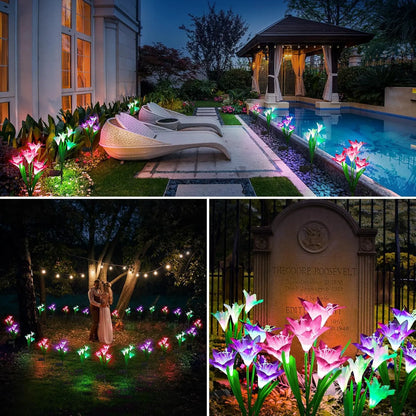 Yoobures Outdoor Solar Lights, Bigger Lily Flowers