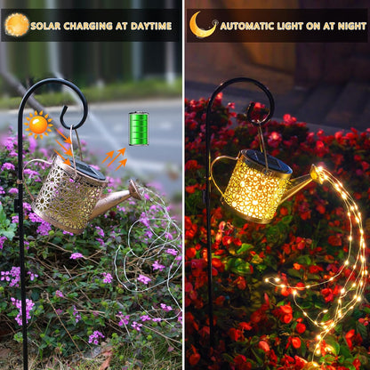 Outdoor Decorative Metal Solar Watering Can Light