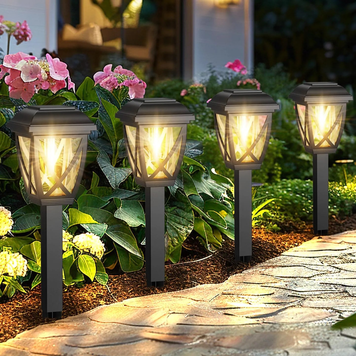 Yoobures Solar Lights Outdoor Waterproof, 6 Pack LED Solar Garden Lights