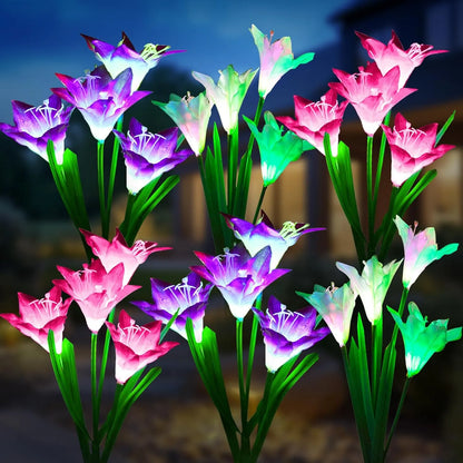 Yoobures Outdoor Solar Lights, Bigger Lily Flowers