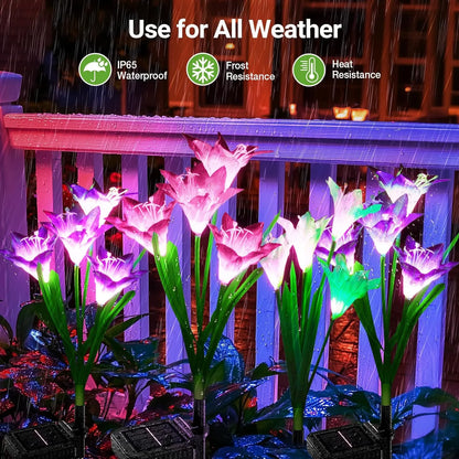 Yoobures Outdoor Solar Lights, Bigger Lily Flowers