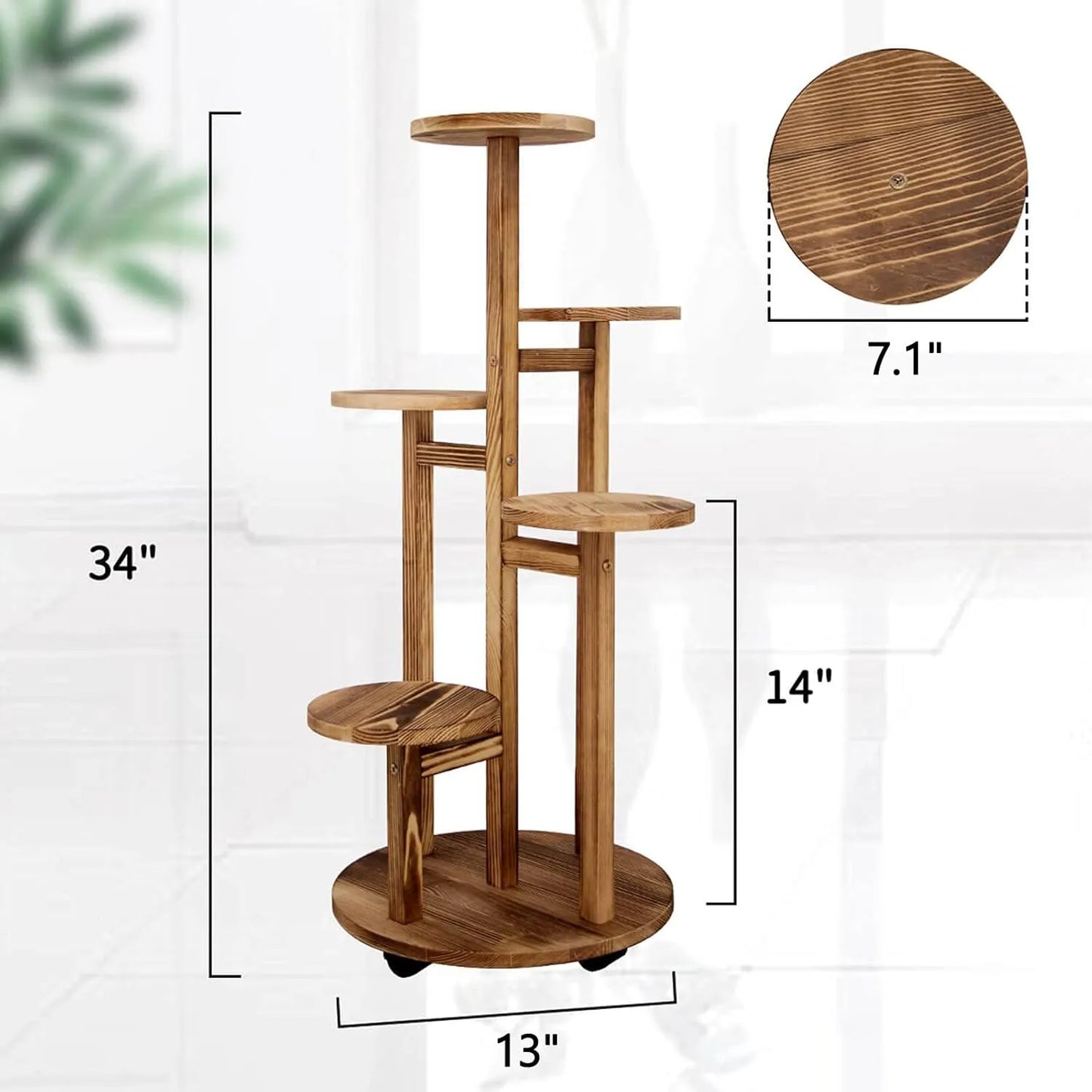 Yoobures 5 Tiered Tall Plant Stand for Indoor