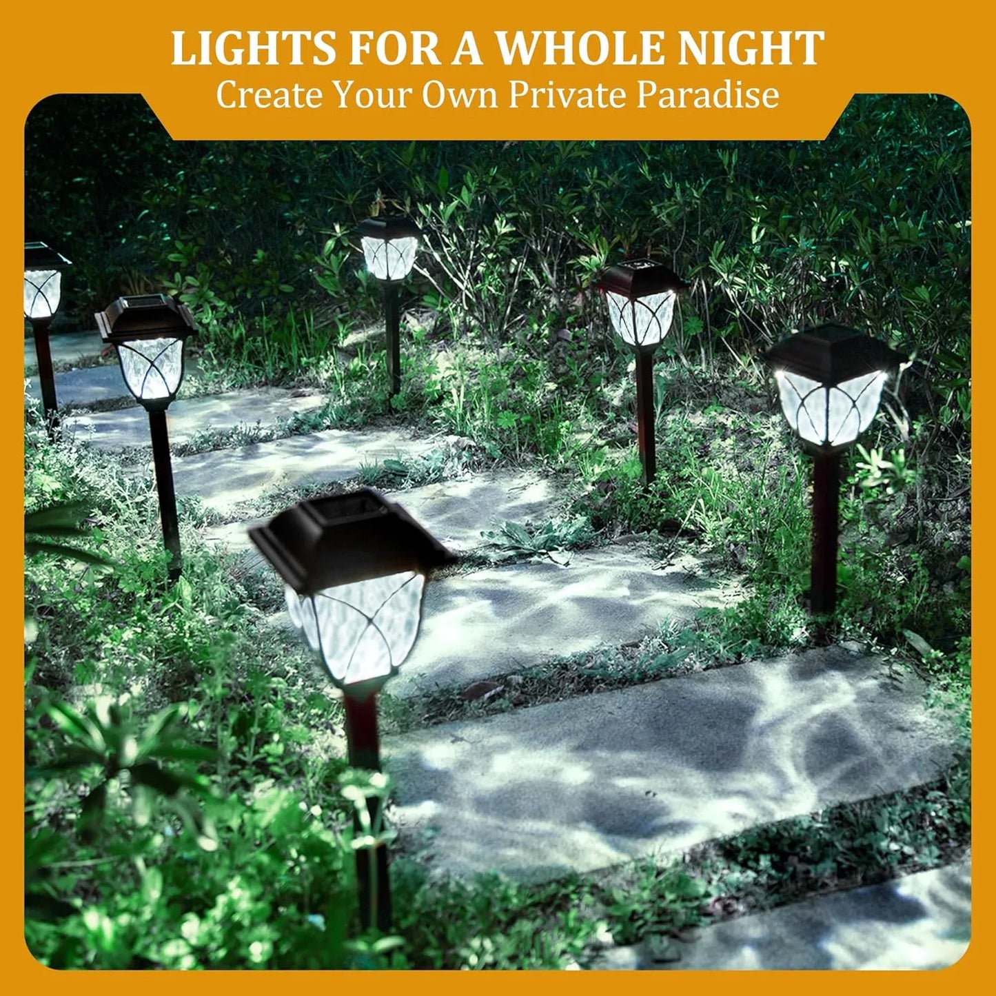 Yoobures Solar Lights Outdoor Waterproof, 6 Pack LED Solar Garden Lights