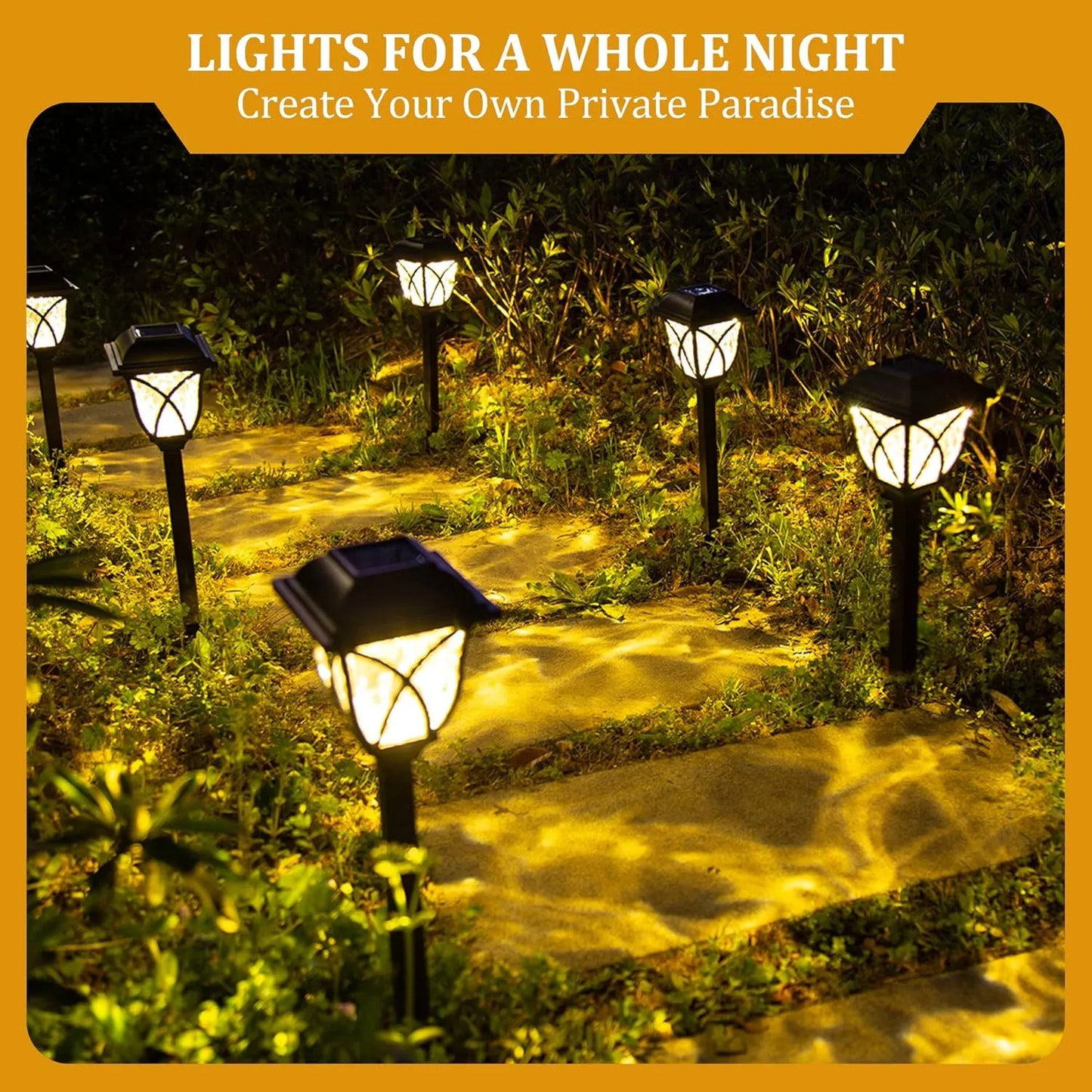 Yoobures Solar Lights Outdoor Waterproof, 6 Pack LED Solar Garden Lights