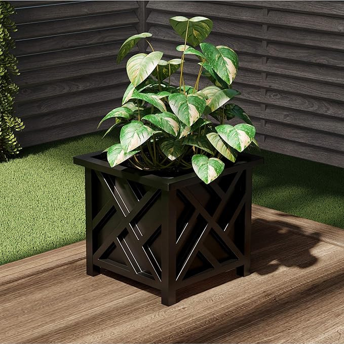 14.75 Inch Garden Decorative Outdoor Trellis Design Planter