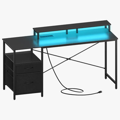 Home Utility Yoobure 55.1-Inch Two Drawer Computer Desk